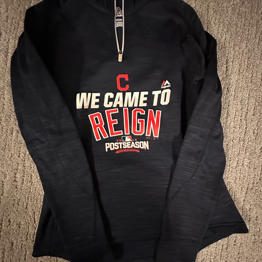 Majestic Black and Gray Cleveland Fashion Hoodie